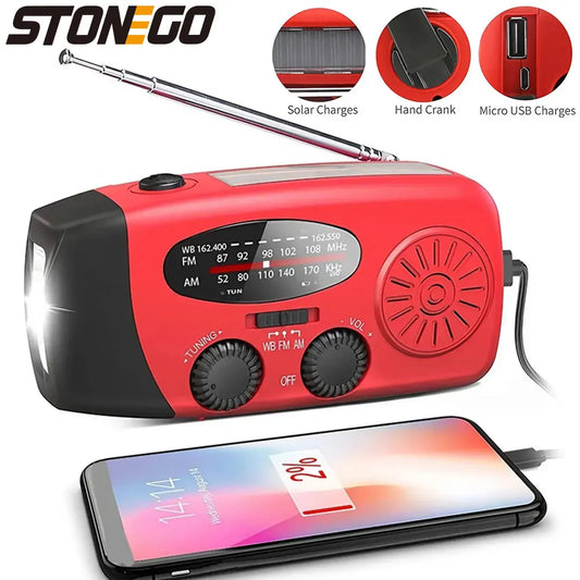 Emergency Weather Radio
Hand Crank Solar Radio With USB Phone Charger
