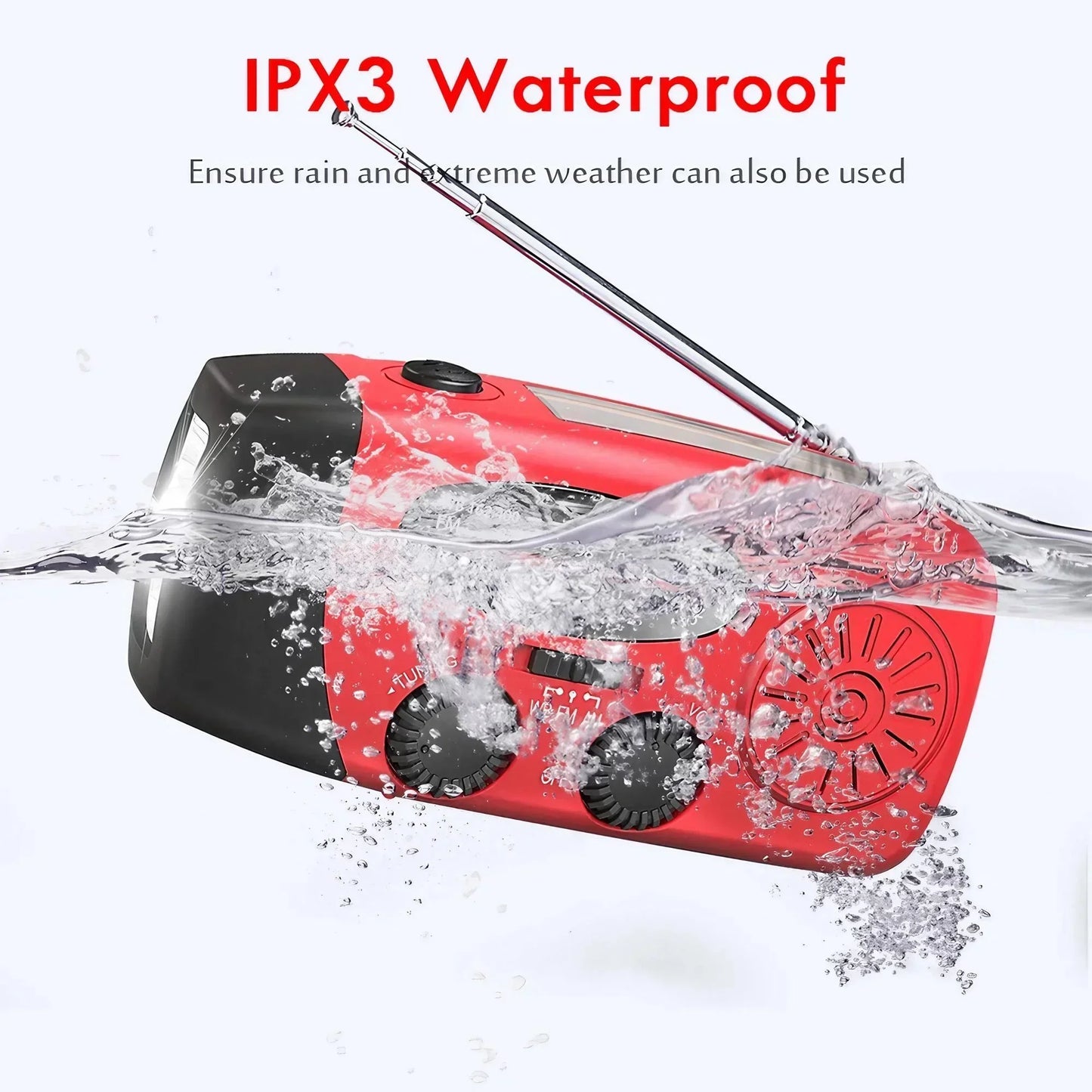 Emergency Weather Radio
Hand Crank Solar Radio With USB Phone Charger